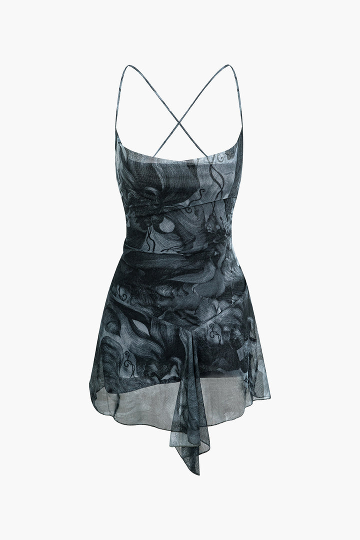 Abstract Print Mini Dress – VANDORIA