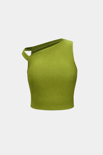 Charm Asymmetric Crop &amp; Flounce Mini Skirt Set