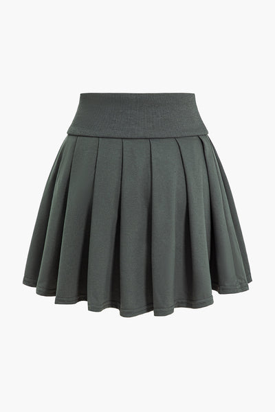 Elegance Pleated Sweat &amp; Skirt Set