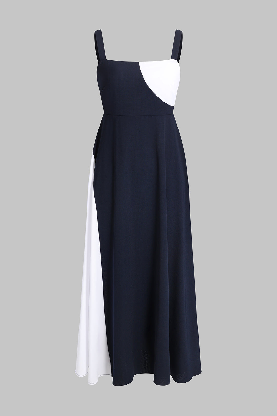 Renk Bloklu Maksi Elbise 