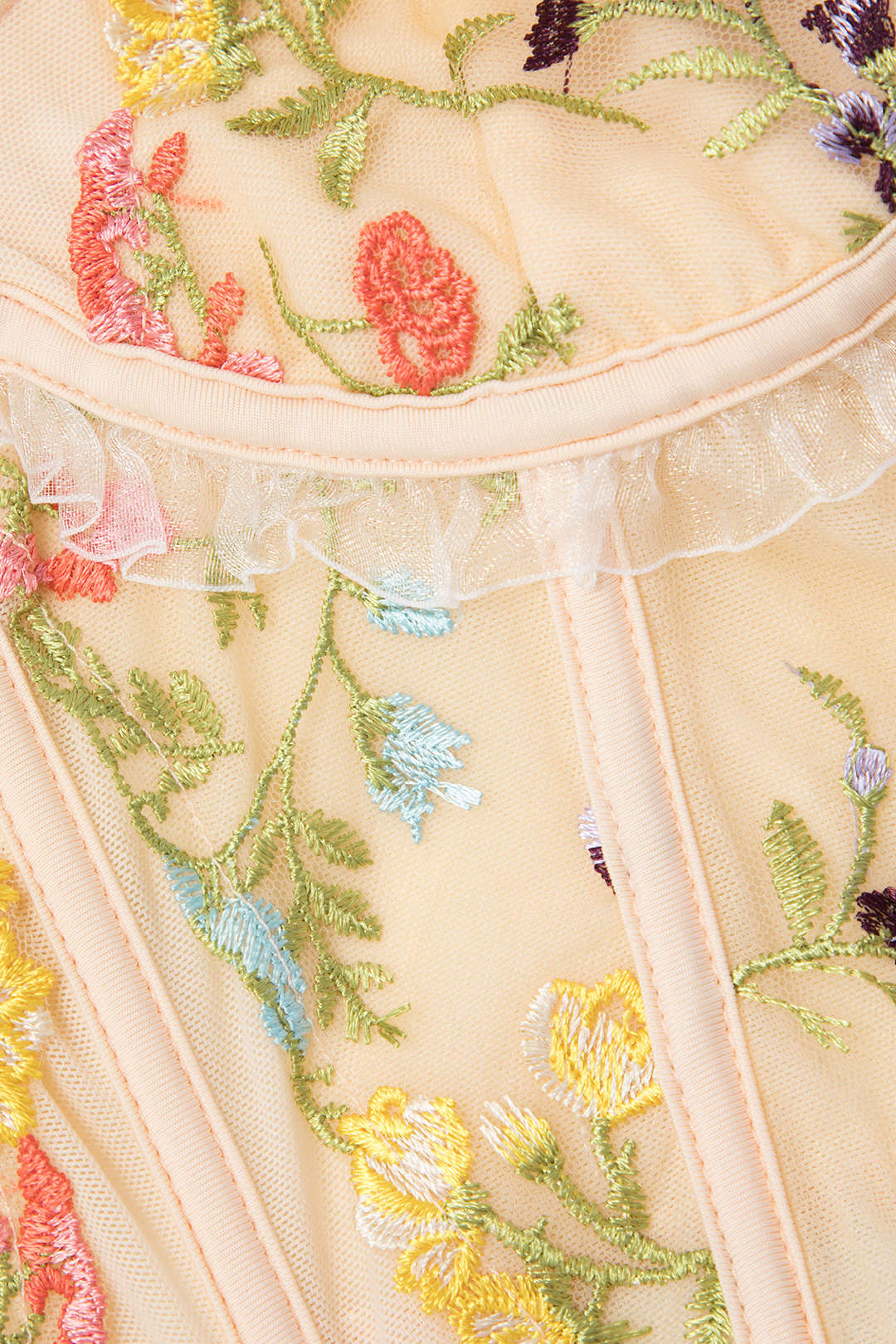 Çiçek Desenli Korse Üst