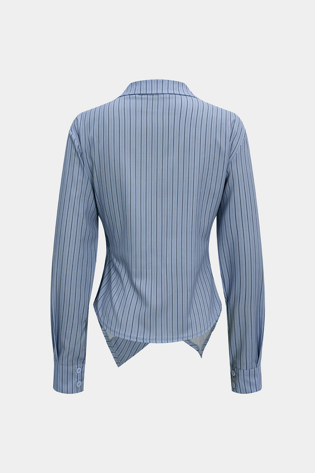 Asymmetric Blue Stripe Sculpt Shirt