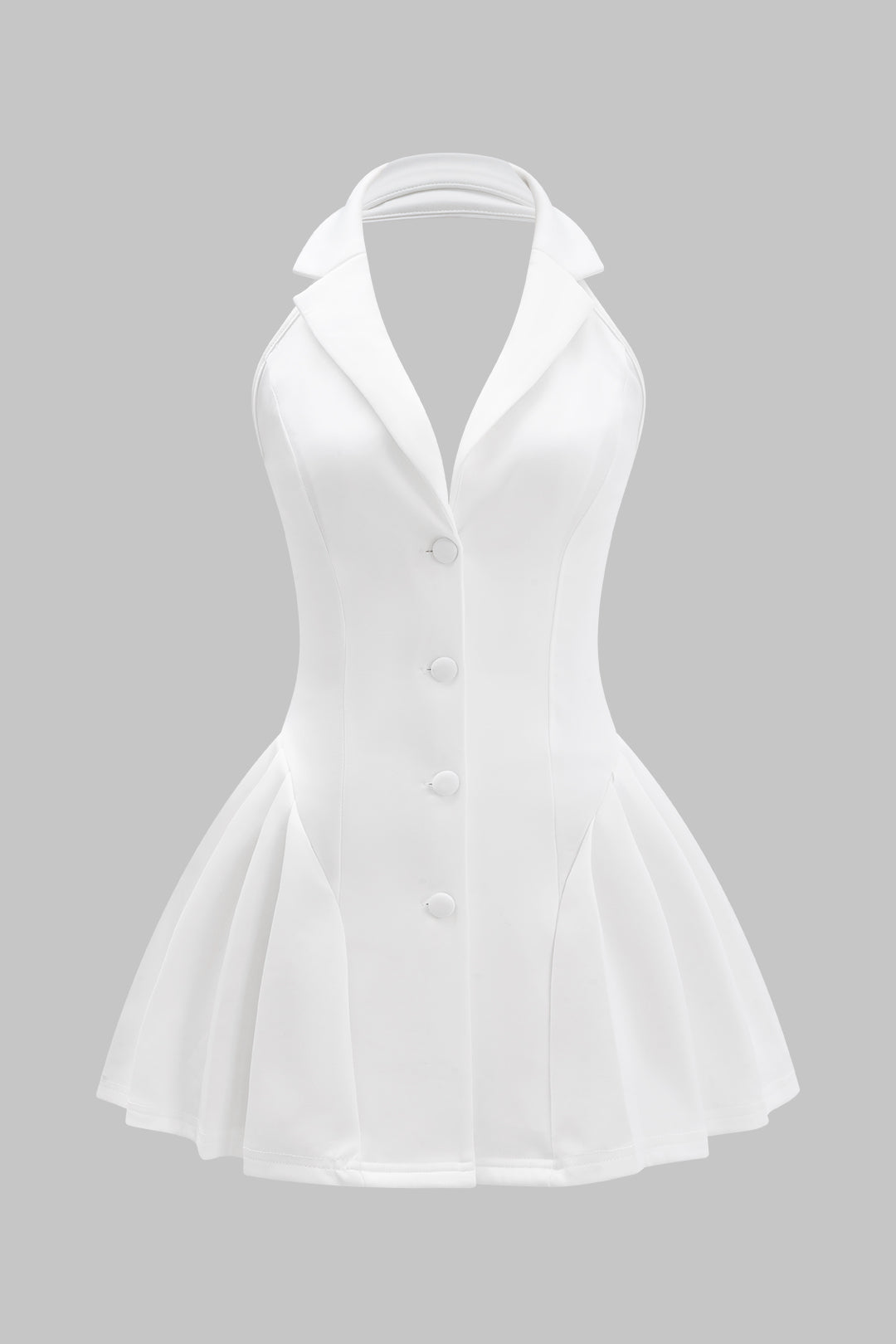 Vandoria Halter Pleated Mini Dress