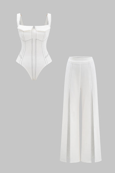 Contour Corset Bodysuit &amp; Palazzo Trouser Set
