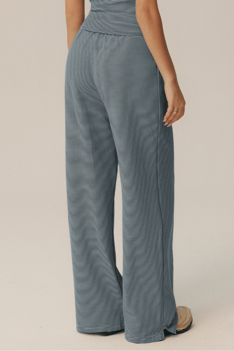 Pantaloni svasati Amalfi a righe con coulisse