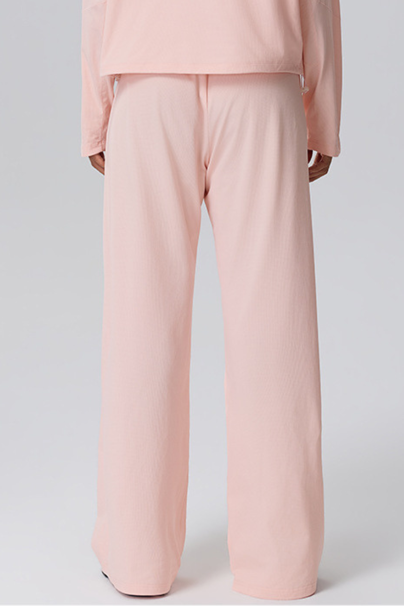 Lena Waffle Drawstring Straight Leg Pants
