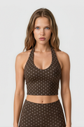 Dottie Halterneck Top – Cocoa