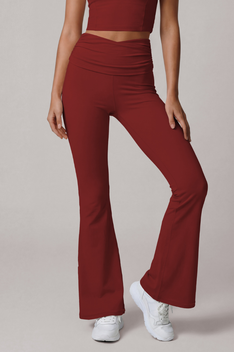 Freya Ruched-Waist Flared Pants