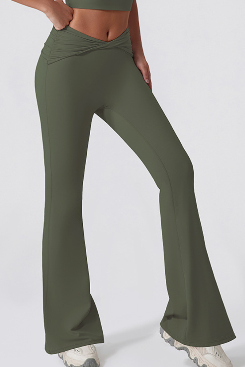 Vivi Twist-Waist Flared Leggings