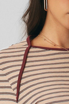 Sorrento Striped Long Sleeve Crop Top