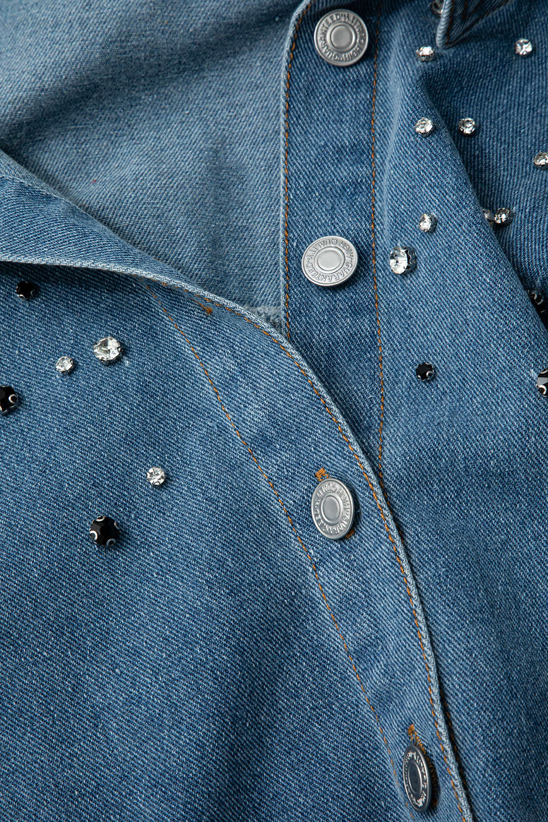 Rhinestone Embellished Denim Ceket