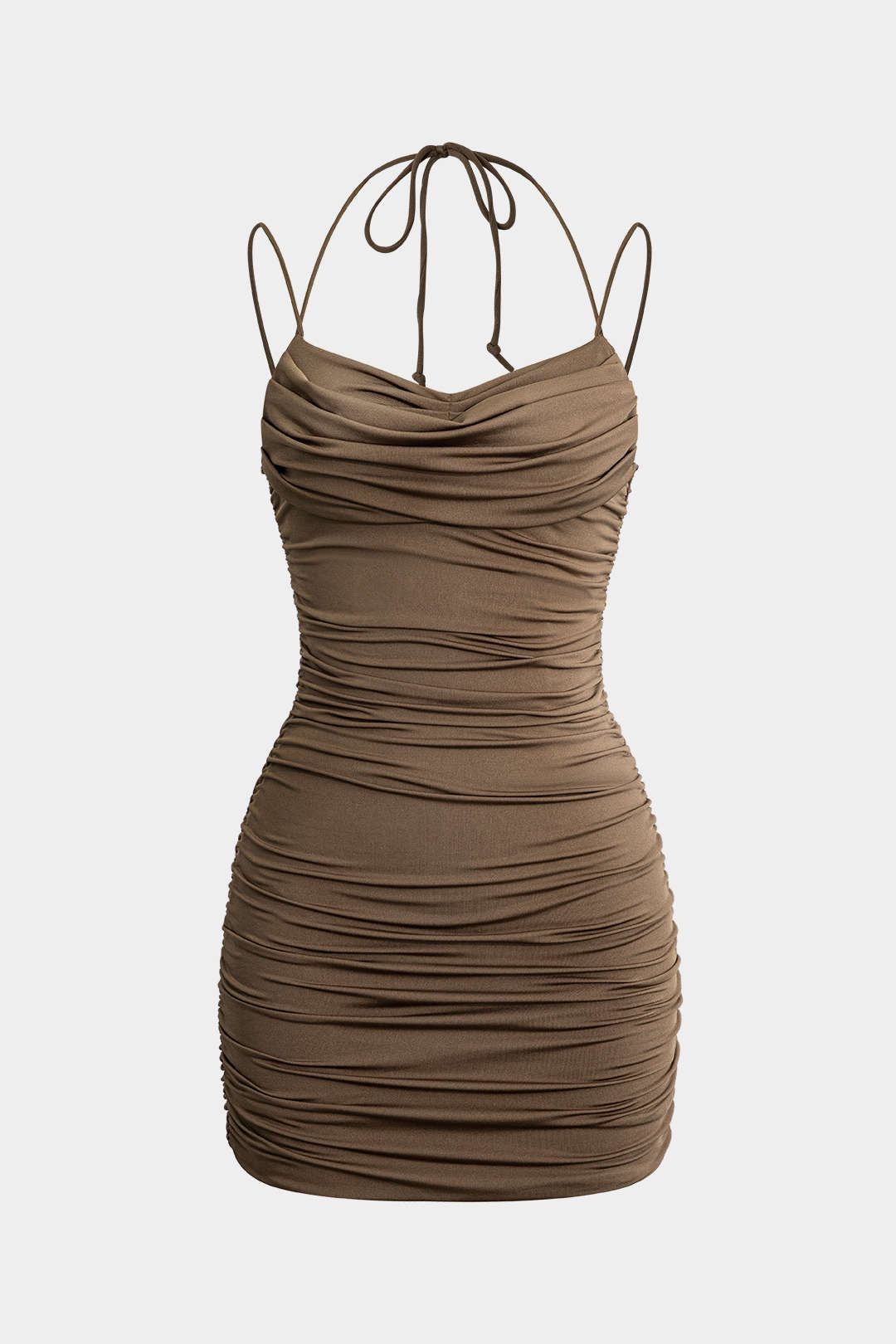 Mini-robe drapée Vandoria Cacao