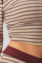 Sorrento Striped Long Sleeve Crop Top