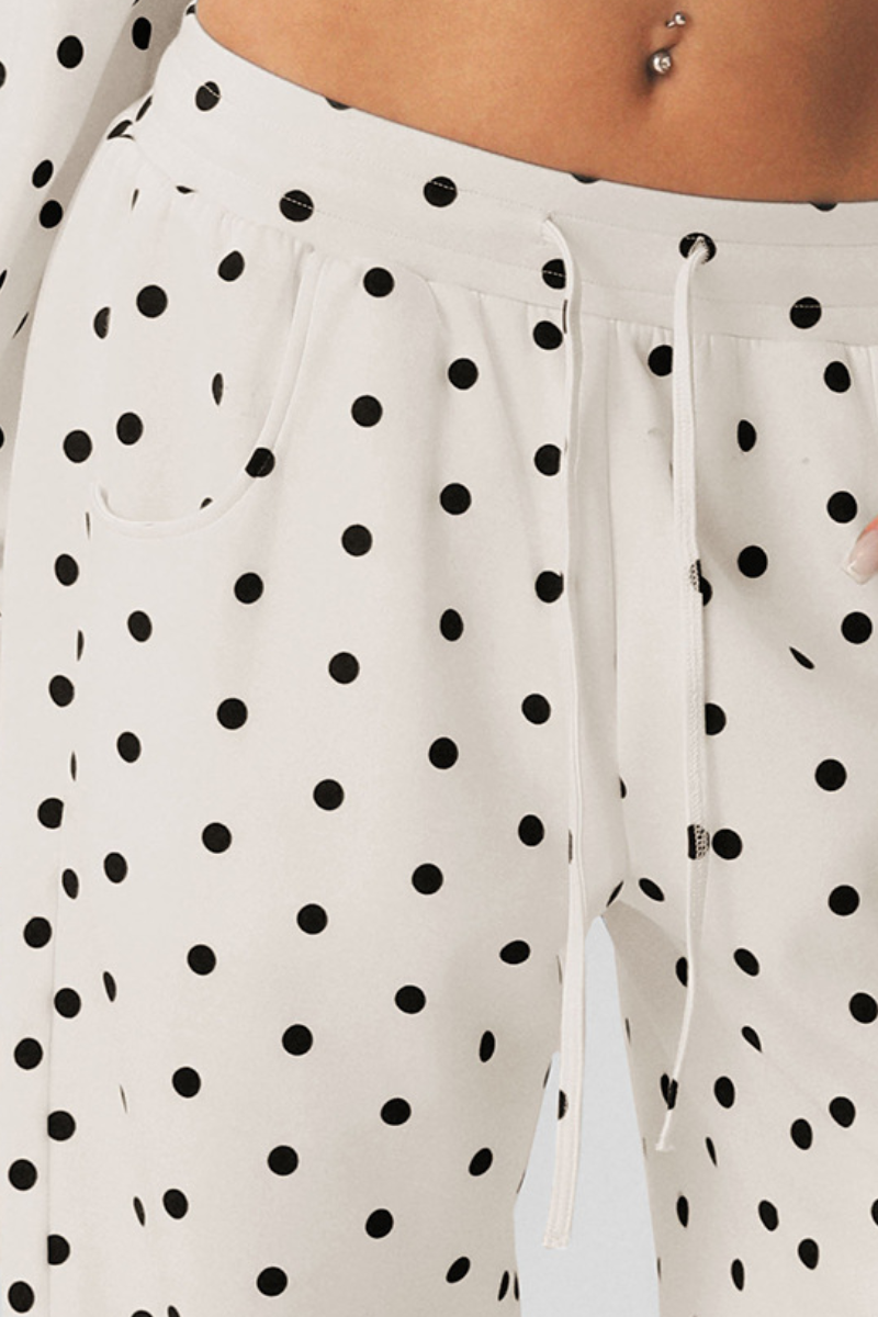 Suki Polka Dot Wide-Leg Sweatpants