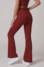 Freya Ruched-Waist Flared Pants