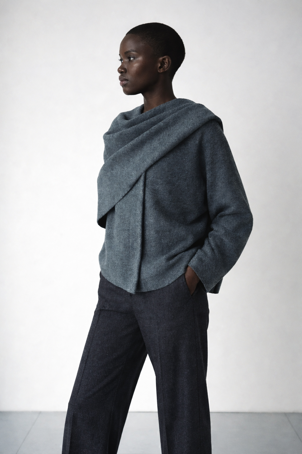 Asimetrik Örgü Ceket 