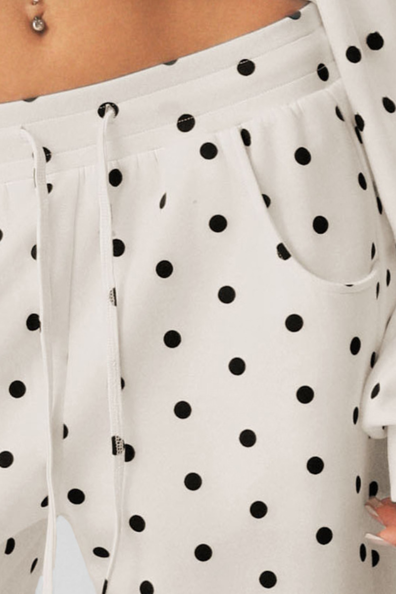 Suki Polka Dot Wide-Leg Sweatpants