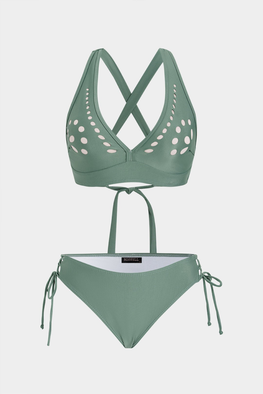 Green Cross-Strap Bikini