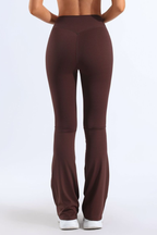Halle Seamless-Front Flared Yoga Pants