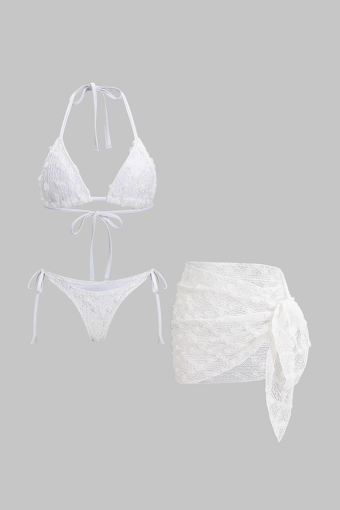 Dantelli Üç Parçalı Bikini Takımı 