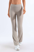 Halle Seamless-Front Flared Yoga Pants