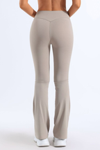 Halle Seamless-Front Flared Yoga Pants