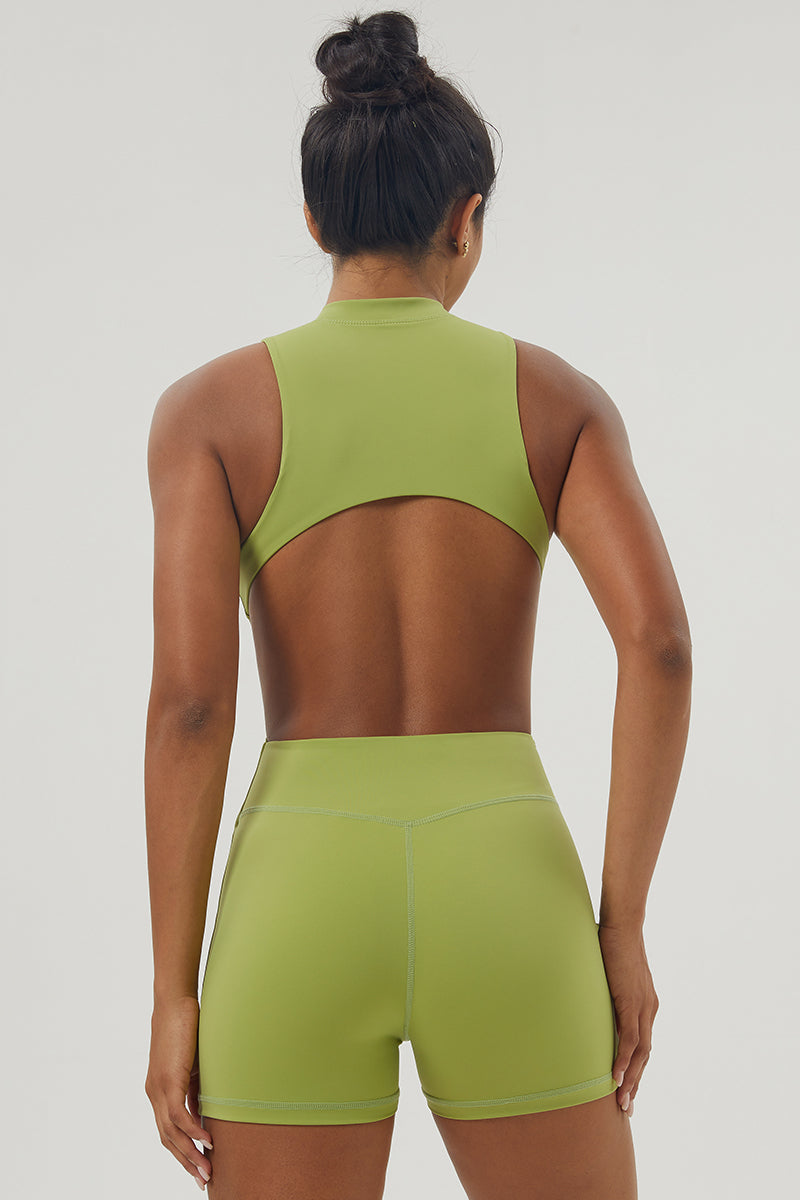 Sylvie Half-Zip Yoga Jumpsuit