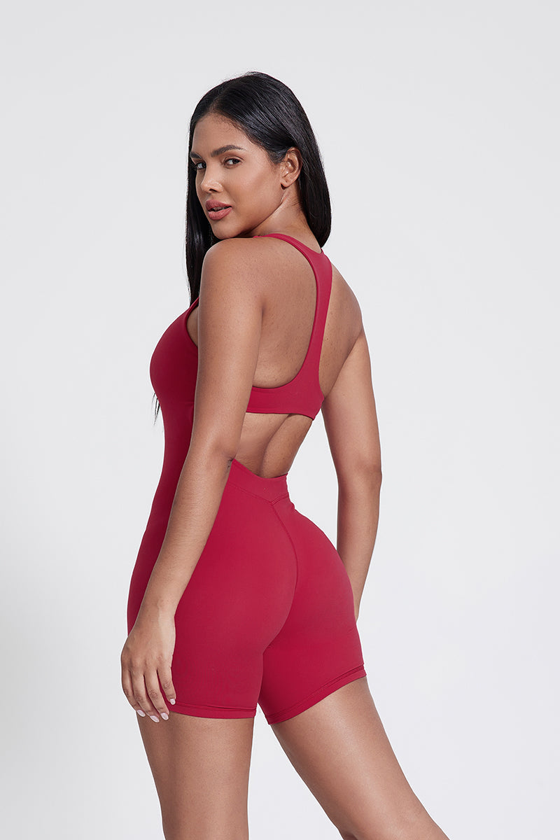 Body Freja con mezza zip e schiena a I