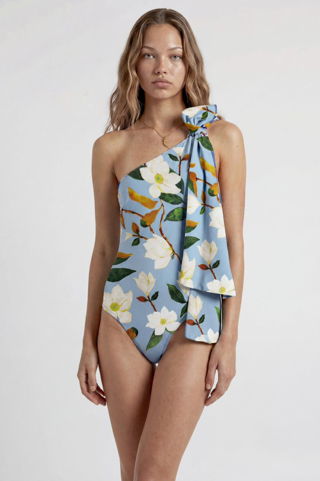 Asymmetrical Floral Swimsuit