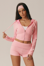 Riviera Striped Hooded Jacket & Shorts Set
