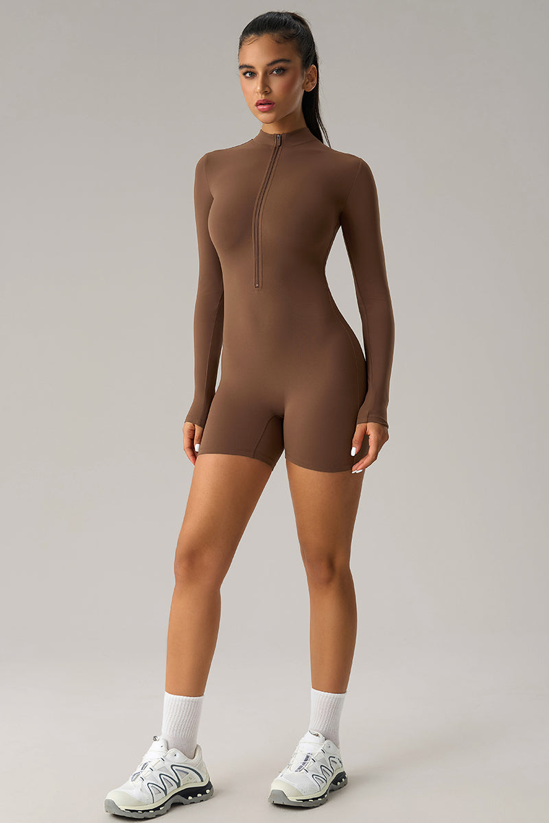 Hedda Zip Stand Collar Bodysuit