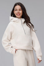 Sena Cropped Zip Fleece Hoodie