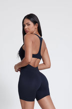 Body Freja con mezza zip e schiena a I