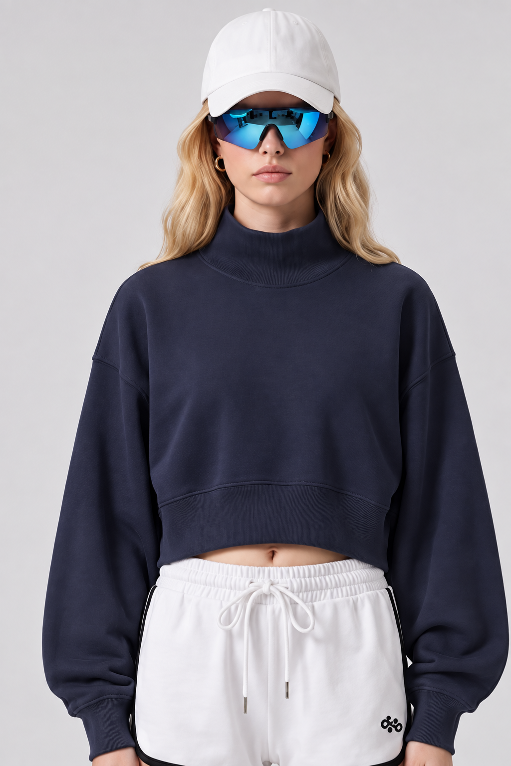 Sudadera corta Clara con cuello alto