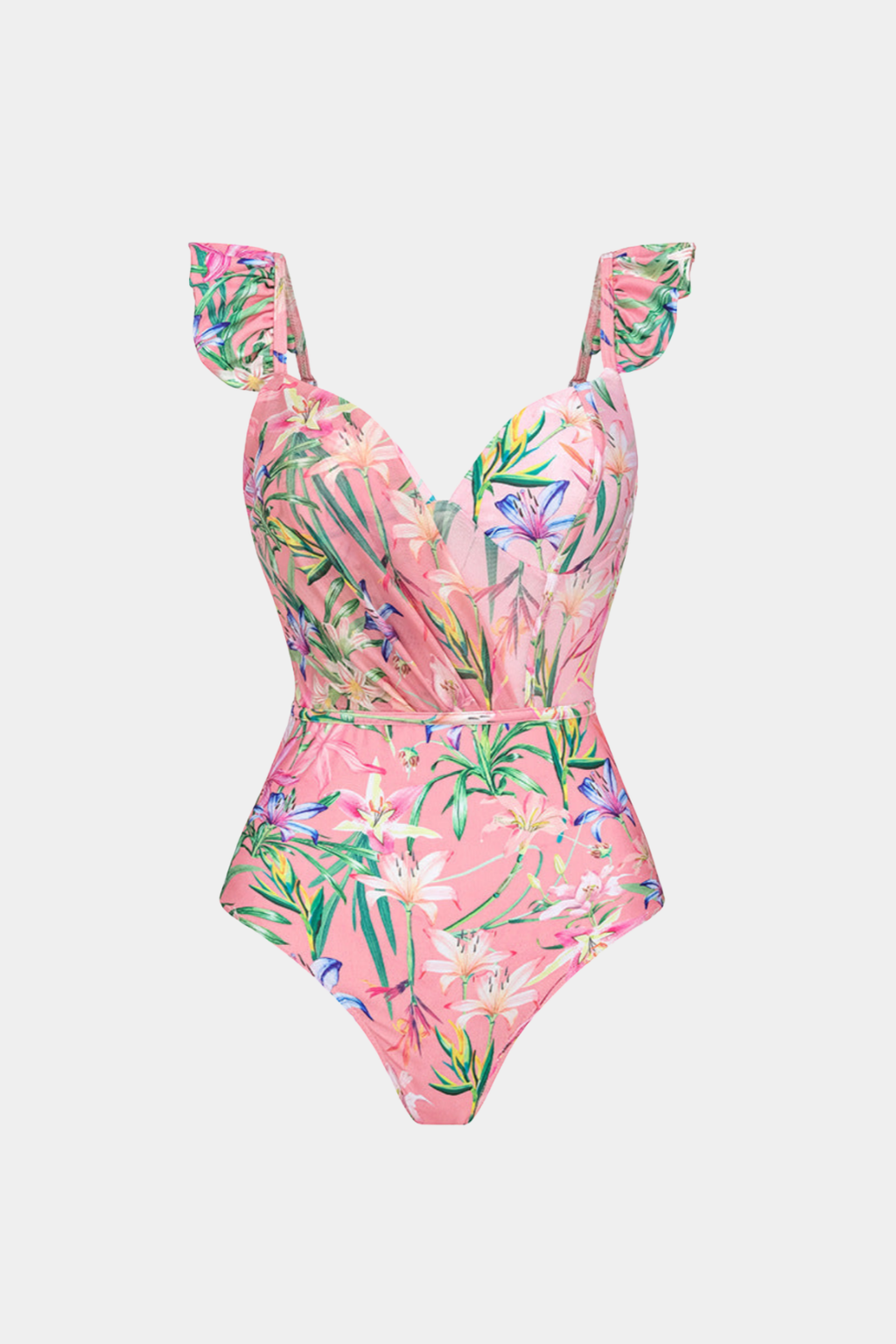 Pink Floral Swimsuit & Sarong