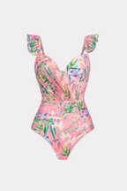 Pink Floral Swimsuit & Sarong