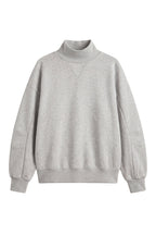 Women's Fall Solid Fleece Loose Mock Neck Sweatshirt