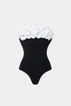 Floral Black Swimsuit & Sarong