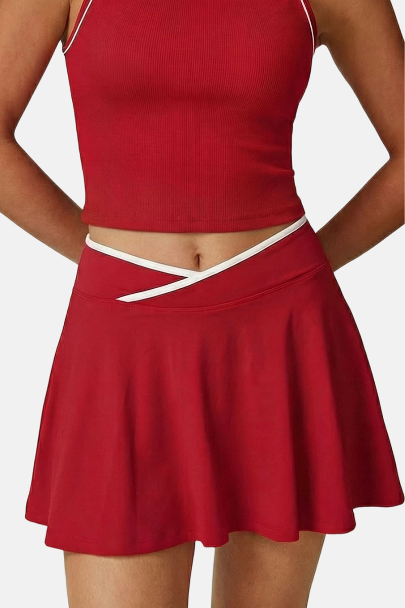 Zadie V-Waist Pleated Tennis Skort