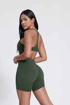 Body Freja con mezza zip e schiena a I