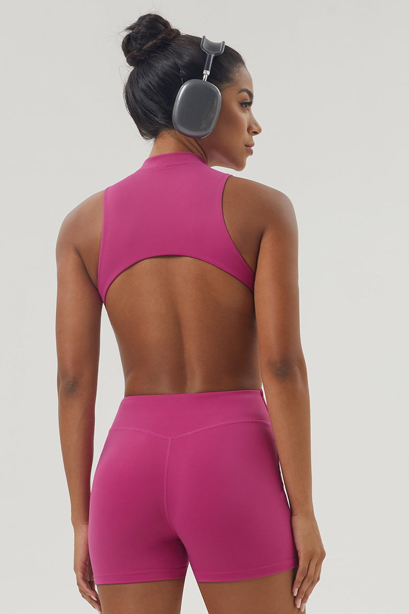 Sylvie Half-Zip Yoga Jumpsuit