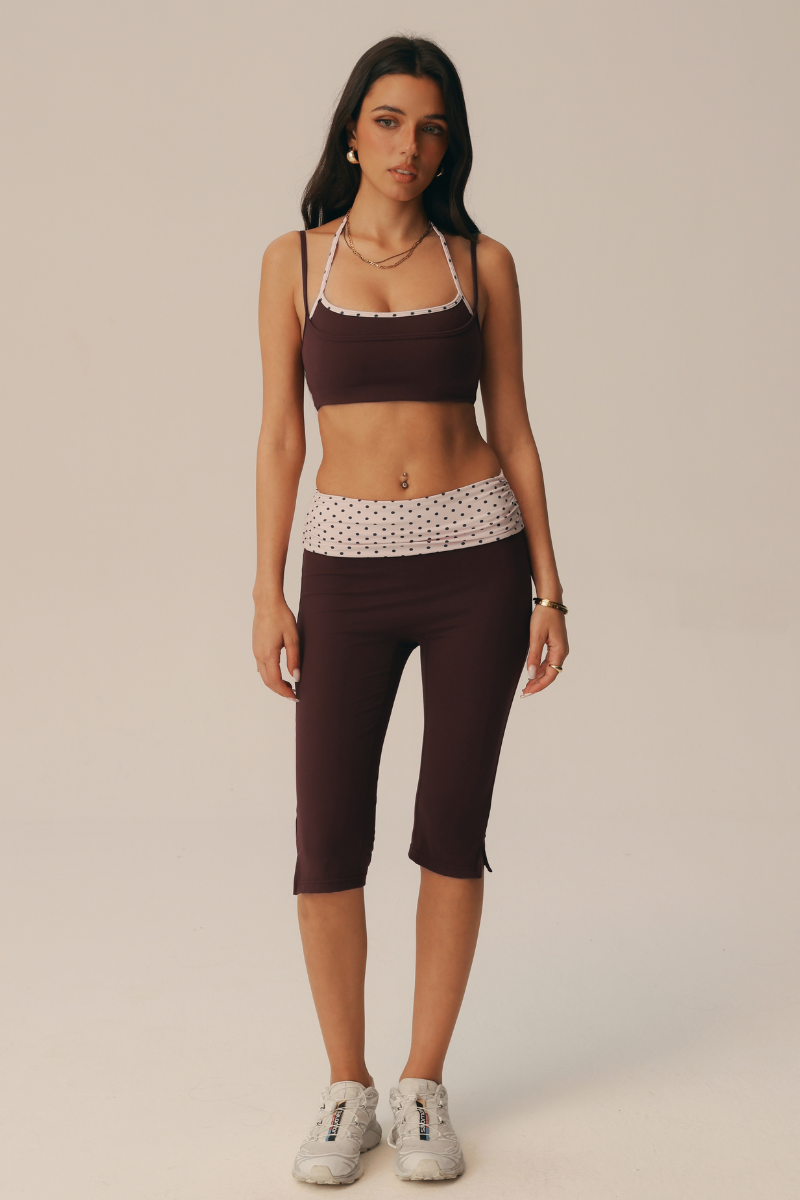 Mimi Polka Dot Bra & Capri Leggings Set