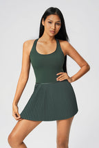 Women Back-Sculpt Cooling Built-In Bra Yoga Tennis Pleated Dress