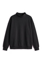 Women's Fall Fleece Mock Neck Sweatshirt with Side Neck Slit