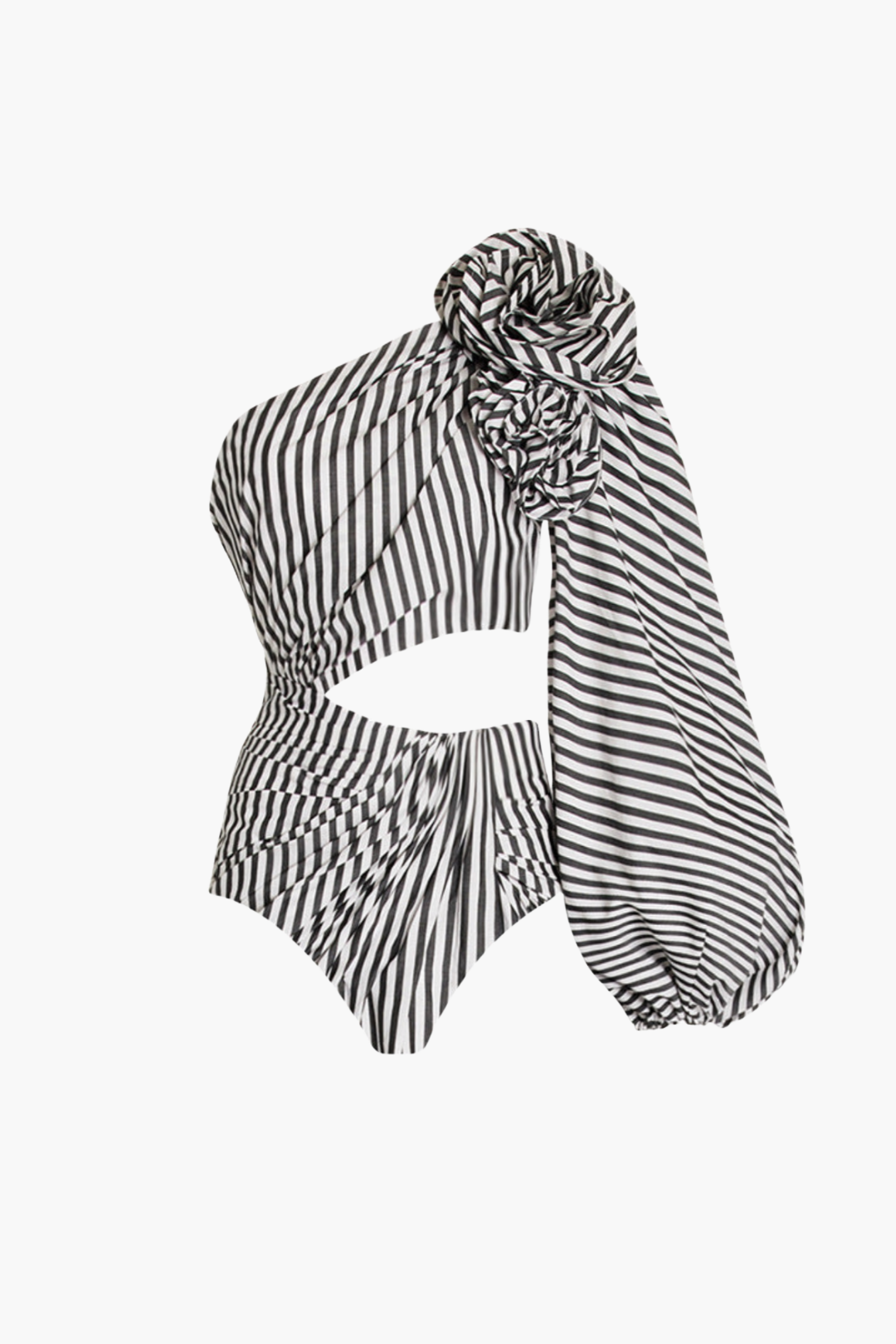 Elegant Striped Swimsuit & Sarong