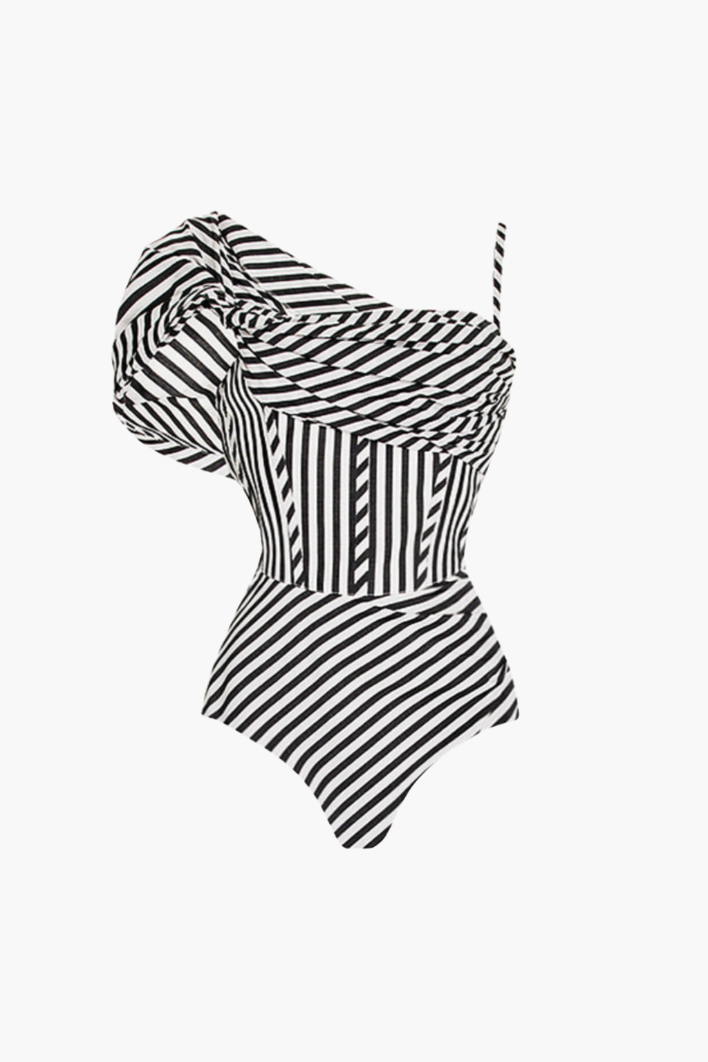 Striped Black Swimsuit & Pareo