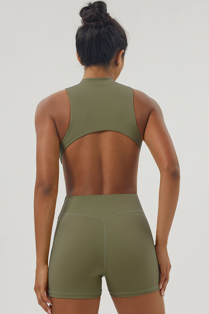 Sylvie Half-Zip Yoga Jumpsuit