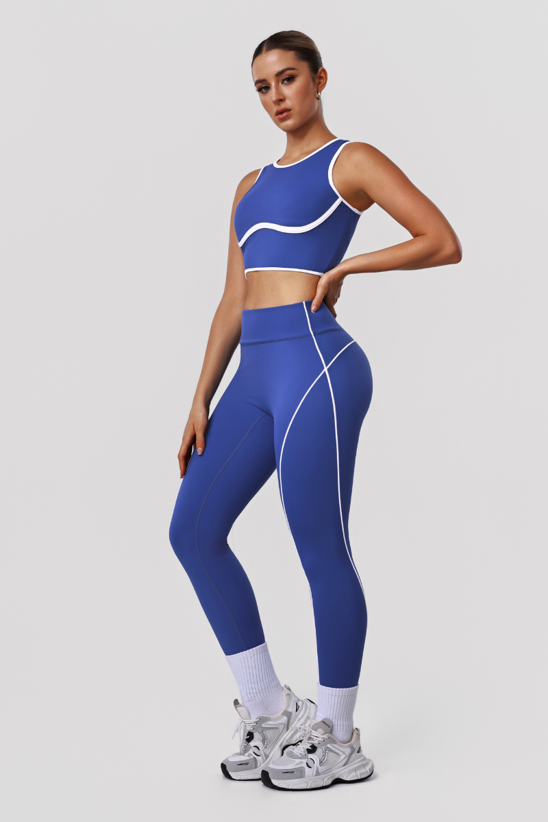 Women's Color-Blocked Hollowed-Out Back Sets Of Two Pieces
