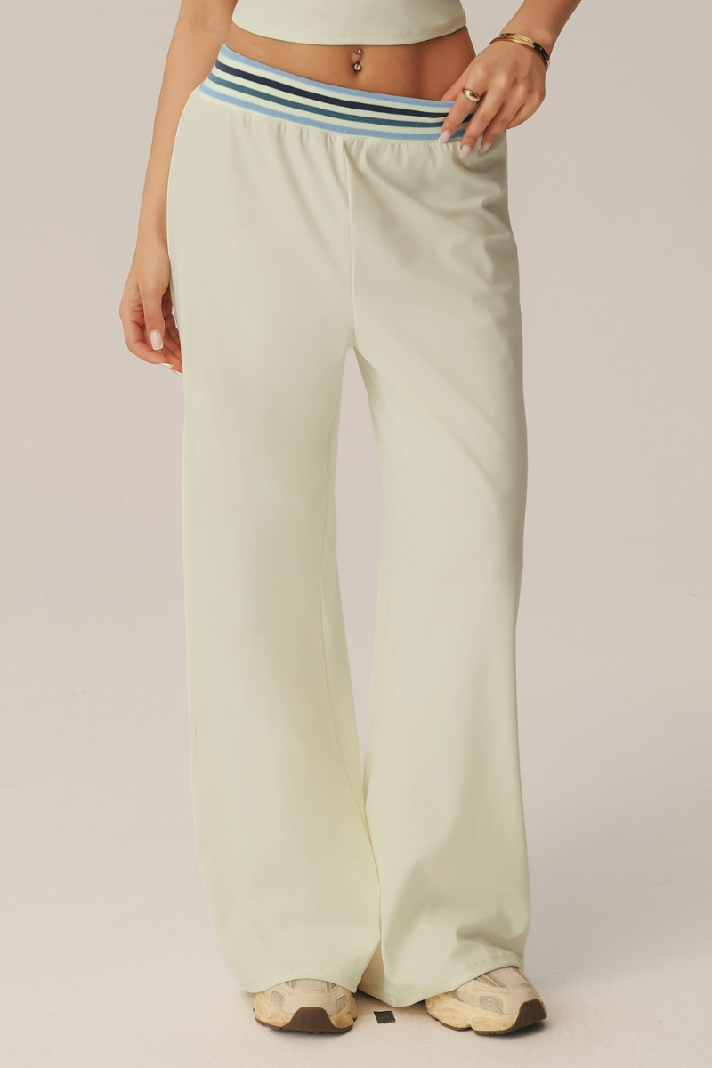 Pantaloni svasati Positano con fascia a righe