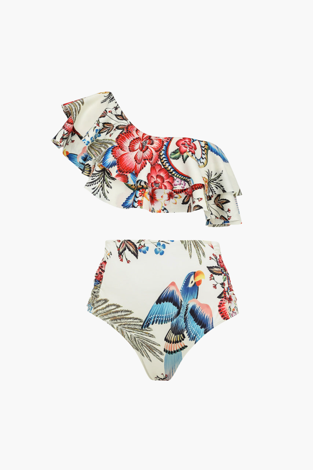 Blue Floral Bikini & Sarong
